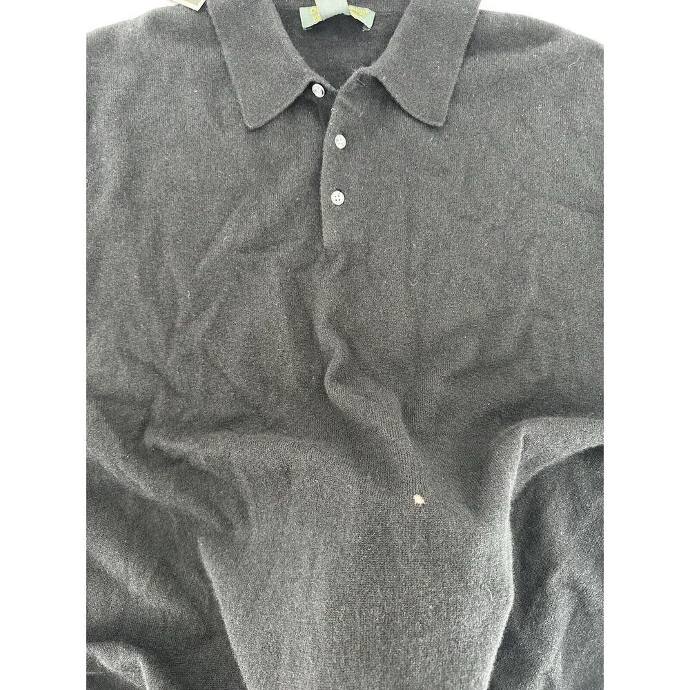 Daniel Bishop 2 Ply Cashmere Sweater Mens Sz XXL *Needs Repair* Has Holes Black - Picture 4 of 16